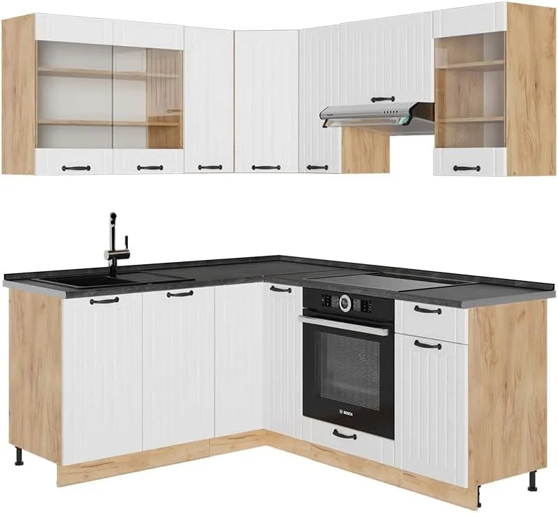 Vicco Cuisine en Angle Fame-Line – 190 × 46cm, blanc