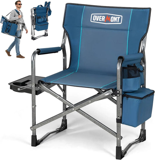 Chaise – Bleu-Gris, pour fête et festival, pliable, 180 Kg