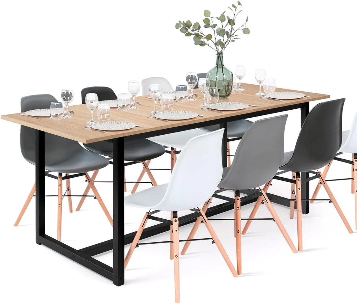 Table à manger et table de salle à manger — 200 cm, extensible