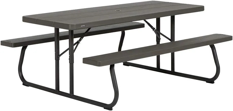 Table de Pique Nique Pliante Marron 182: 182, 9 × 76, 2 × 73, 7 cm