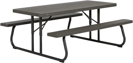 Table de Pique Nique Pliante Marron 182: 182, 9 × 76, 2 × 73, 7 cm