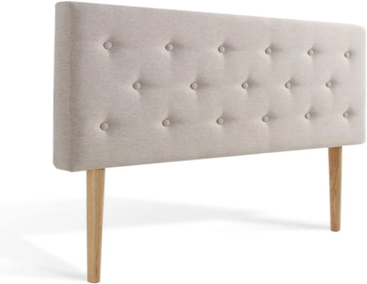 DECO Tête de lit capitonnée Théa 160cm Tissu Beige – revêtement en tissu