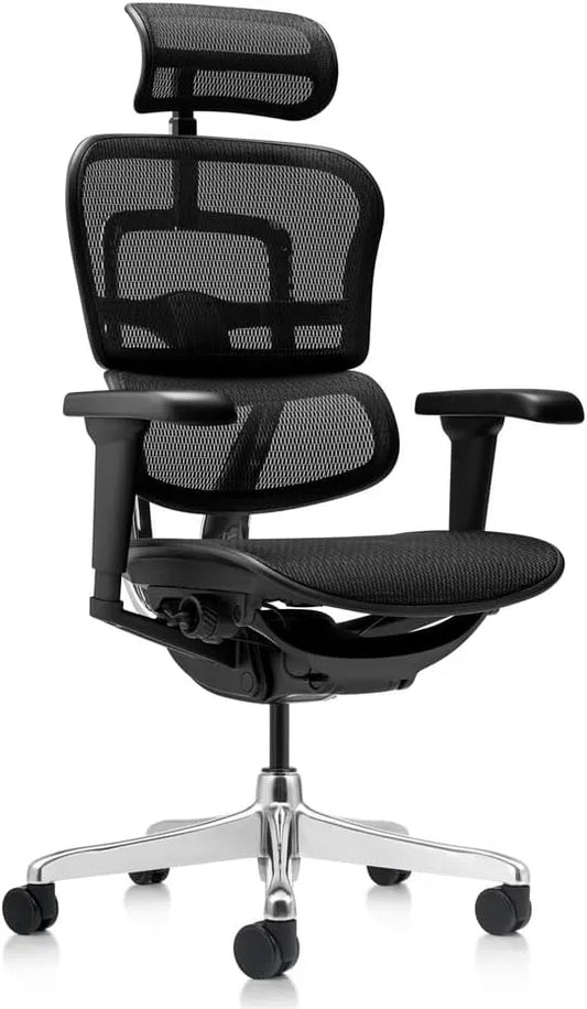 Chaise de Bureau Ergonomique Noir avec Soutien Lombaire Ajustable et Tissu Respirant