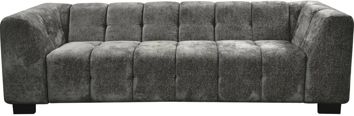 Canapé 3 Places en Tissu Chenille Foch - Gris Élégant pour Salon