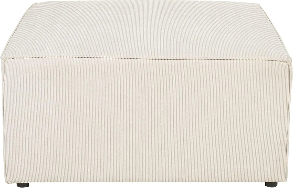 Tabouret Ottoman en Velours Beige pour Salon Contemporain