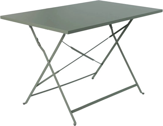 Table de Jardin Rectangulaire Pliable en Métal - 110x70 cm, 4 Places