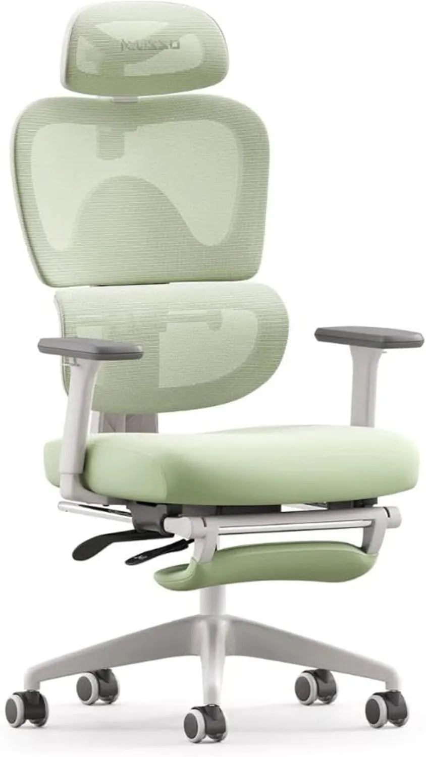 Chaise de Bureau Ergonomique Musso E600SE pour Femmes, Support Lombaire et Accoudoirs 3D Réglables, avec Repose-Pieds