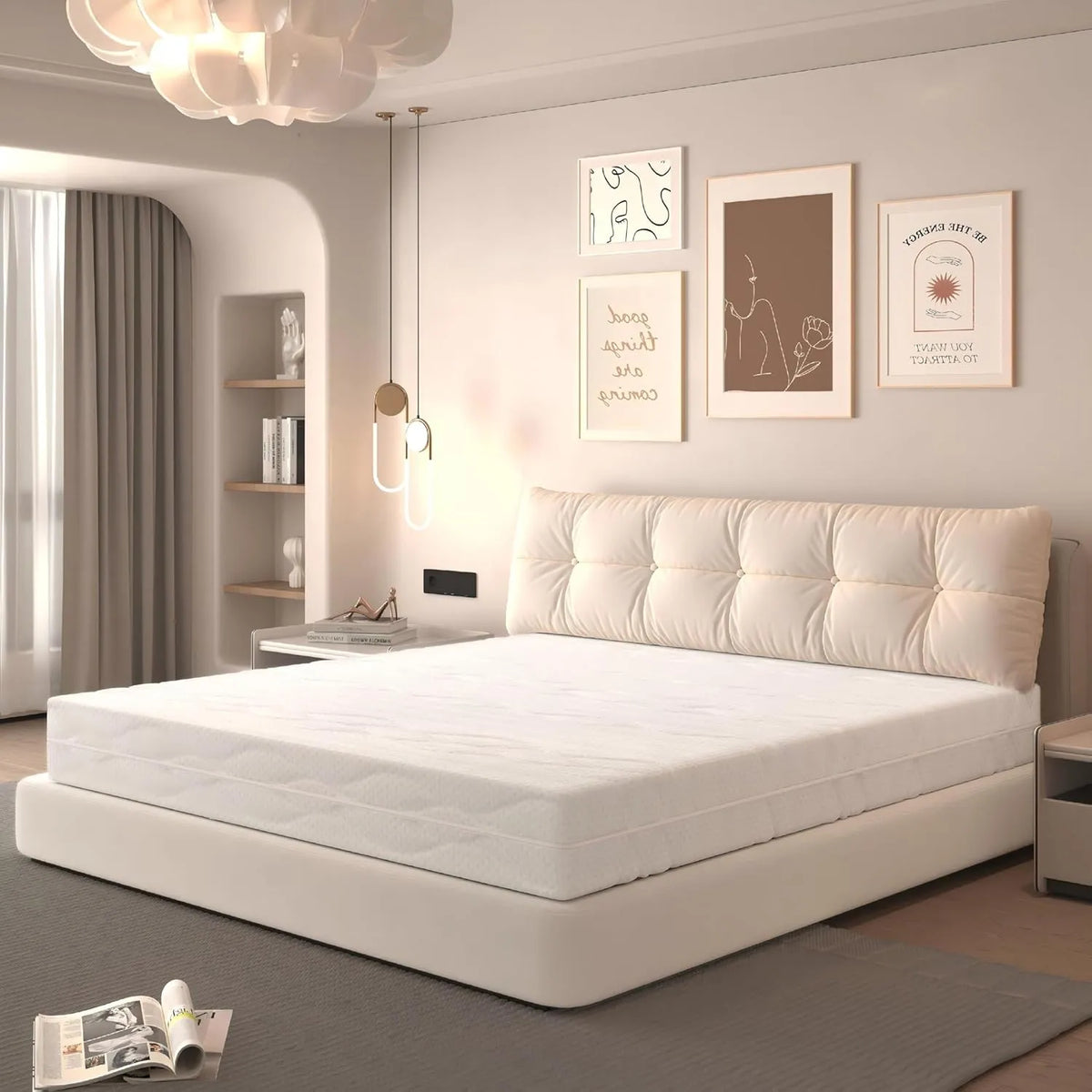 Matelas 180x200 cm, Confort 7 Zones, Mousse à Mémoire de Forme, Épaisseur 20 cm, Respirant et Durable, Fermeté Moyenne
