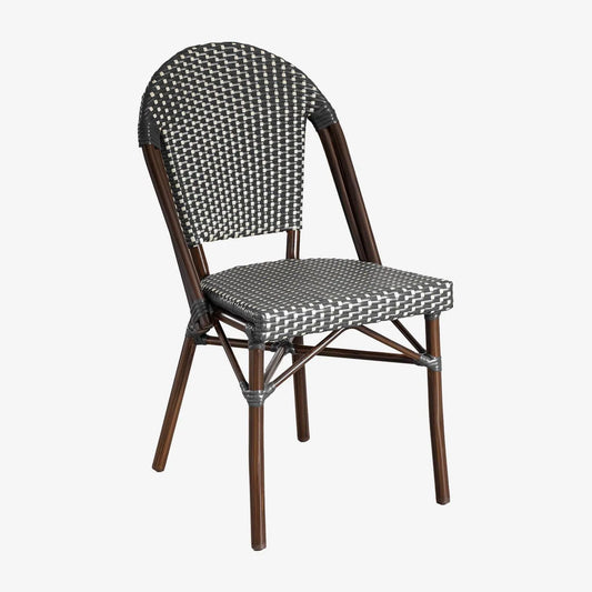 Chaise de Jardin Brielle empilable en Aluminium et Rotin Synthétique - SKLUM