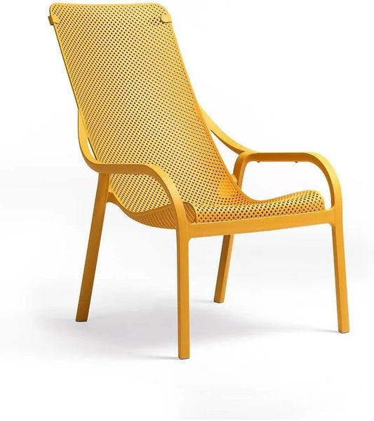 Fauteuil de Jardin en Fiber de Verre Moutarde - Confort pour Véranda et Lido
