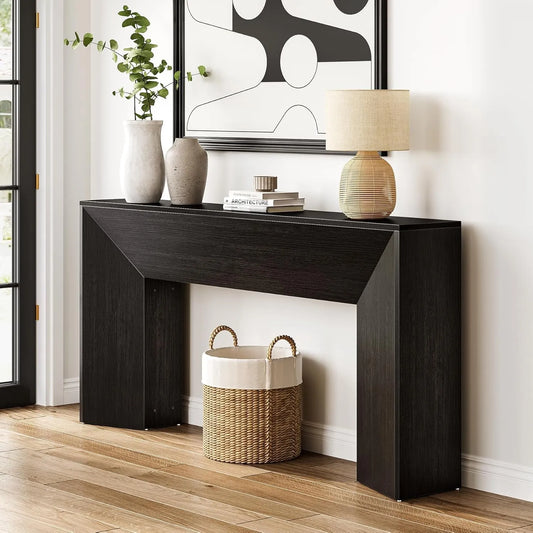 Table Console en Bois Tribesigns 160cm pour Entrée ou Salon, Mobilier Moderne et Étroit avec Montage Facile