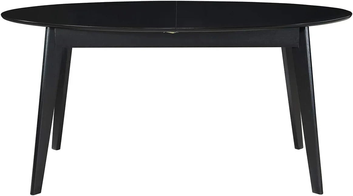Table à rallonges ovale en bois noir 160-200 cm MARIK - Miliboo