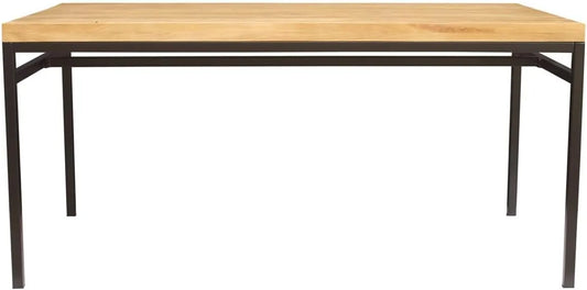 Miliboo Table à Manger Industrielle en Bois de Manguier et Métal, 160 cm - Modèle YPSTER