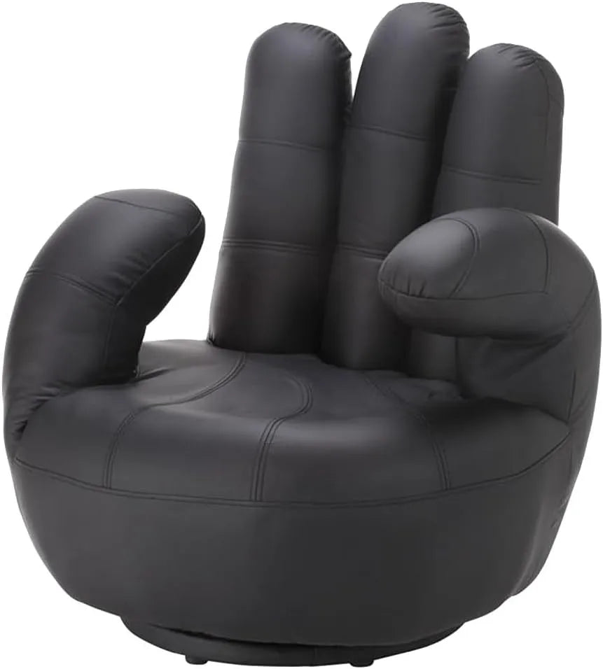 Fauteuil Main Pivotant Simili Cuir Noir - Style Moderne