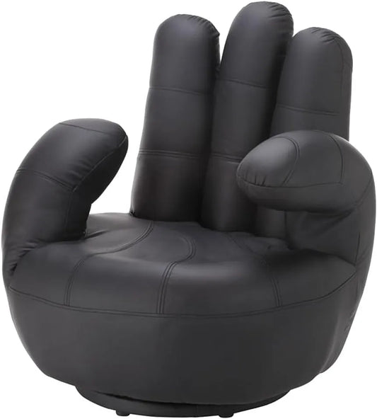 Fauteuil Main Pivotant Simili Cuir Noir - Style Moderne