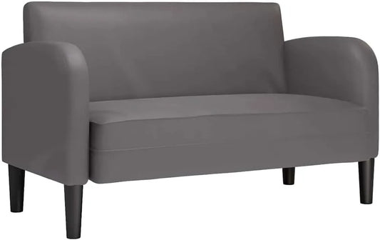 Canapé 2 Places en Similicuir Gris 110 cm - Comfort de Salon
