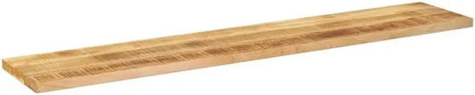 Plateau de Table Rectangulaire en Bois de Manguier Massif 180x40 cm - Finition Naturelle pour Cuisine et Bureau