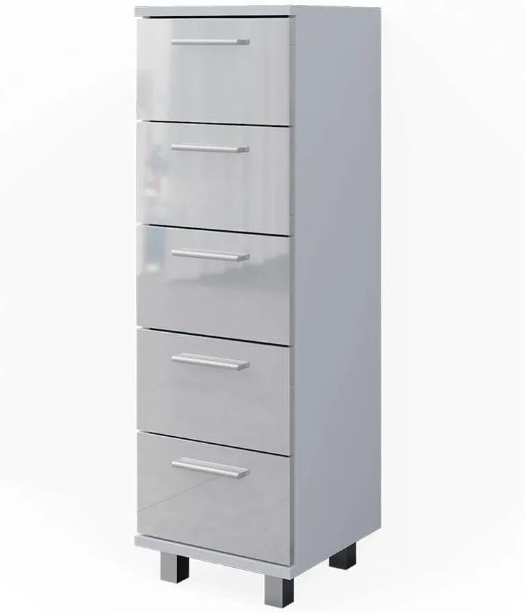 Armoire de Salle de Bain Ilias Blanc Brillant 30x95 cm