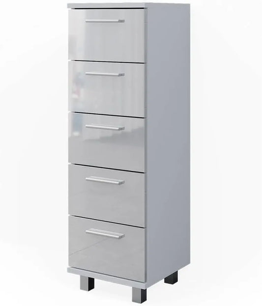 Armoire de Salle de Bain Ilias Blanc Brillant 30x95 cm