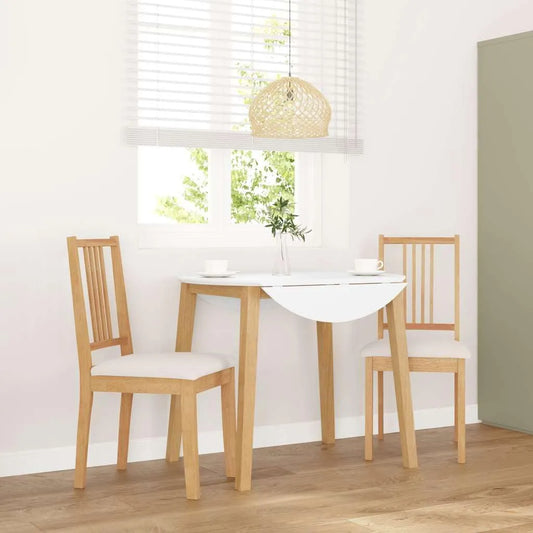 Ensemble de 2 chaises en bois d'hévéa avec coussin ergonomique pour salle à manger