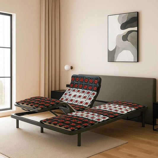 Base de Lit Électrique Ajustable SAMPUR - Sommier Orthopédique à Plots - 5 Positions de Repos - 140 x 190 cm