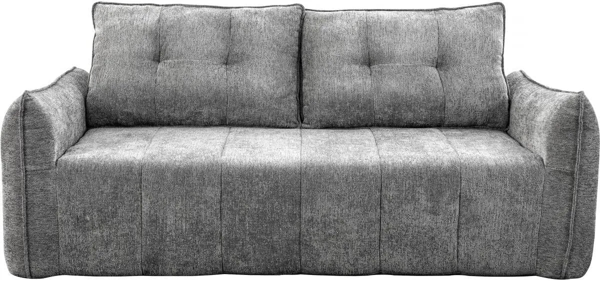 Canapé 3 Places en Tissu Gris Silvano - Confort et Élégance