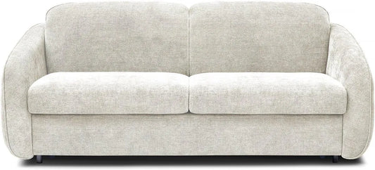 Canapé Lit Convertible 3 Places Laurie en Tissu Beige - Couchage 140 cm
