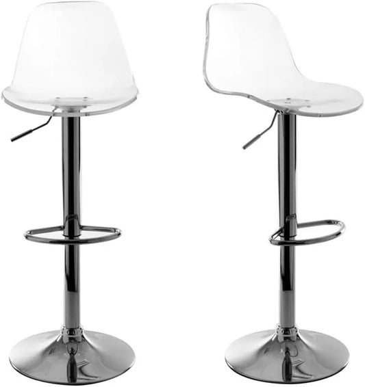 Ensemble de 2 tabourets de bar transparents réglables Miliboo Galileo