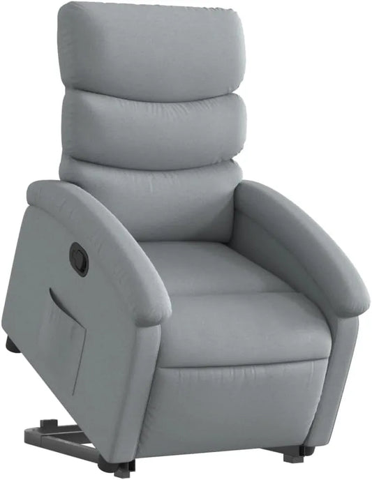Fauteuil Releveur Électrique en Tissu Gris Clair pour Seniors