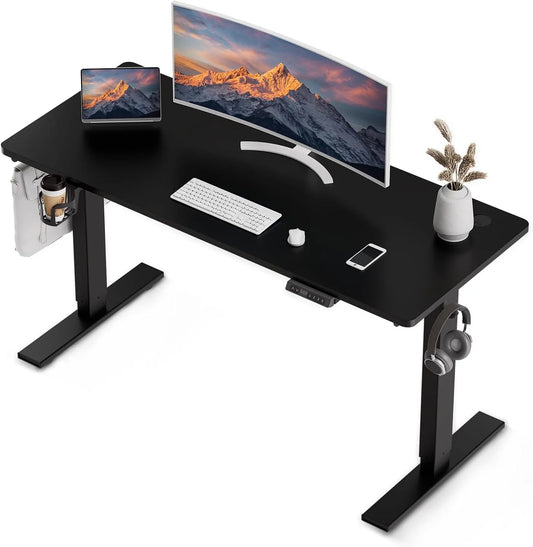 Table ajustable électrique 140x70cm avec ports USB-A/Type C et fonction mémoire