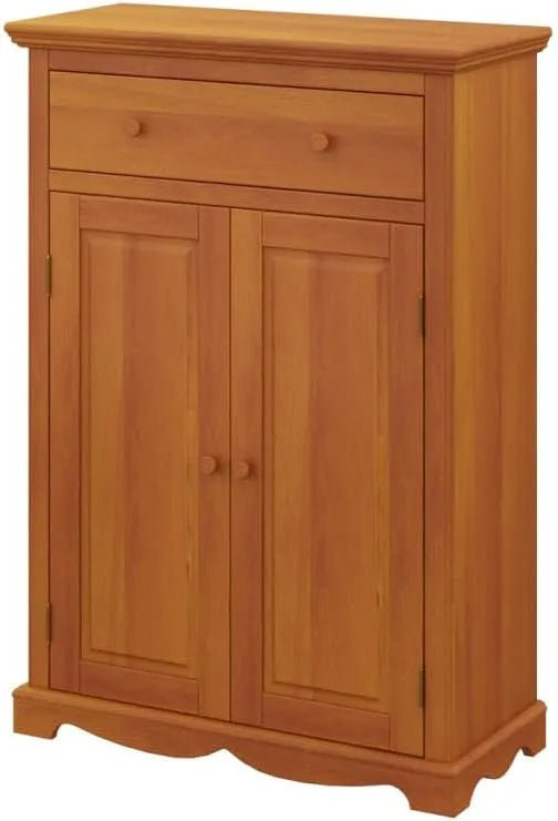 Buffet en Bois Miel avec 2 Portes, 1 Tiroir et Étagères - Parisien Chic
