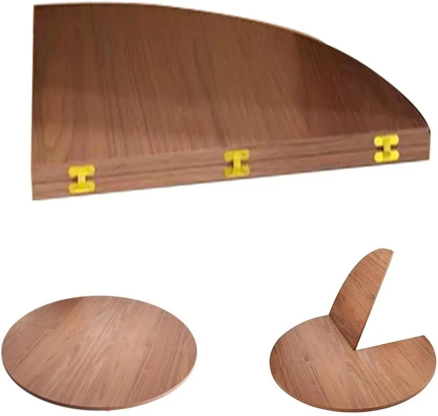 Table Pliante Ronde 120 cm en Bois Massif, Surface Épaisseur 1,8 cm, Idéale pour Maison et Événements