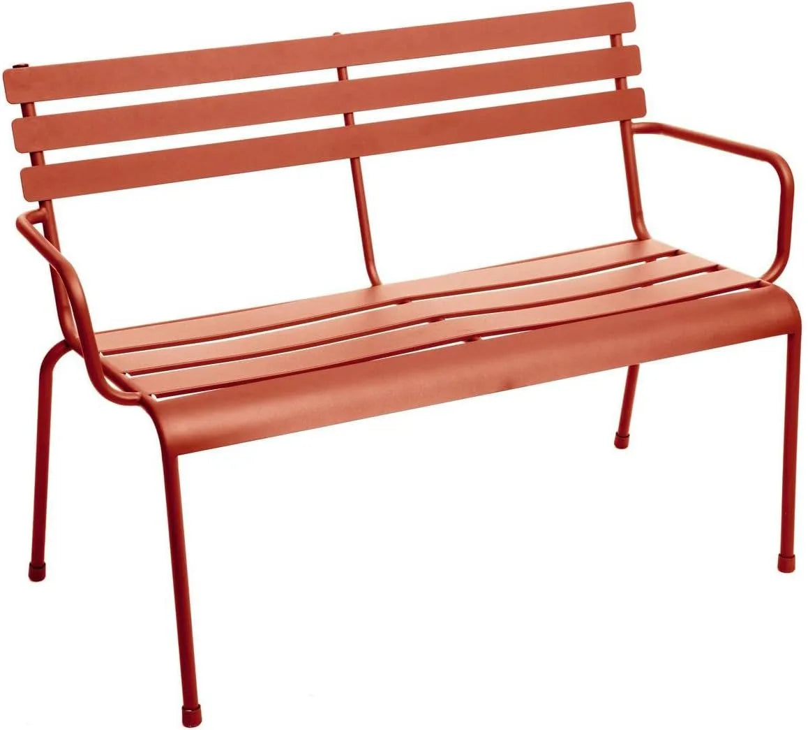 Banc de Jardin Greensboro 2 Places en Ambre - 114 x 56 x 79 cm - Mobilier d'Extérieur pour Terrasse et Balcon