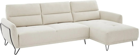 Canapé d'angle réversible en tissu beige DURIMA