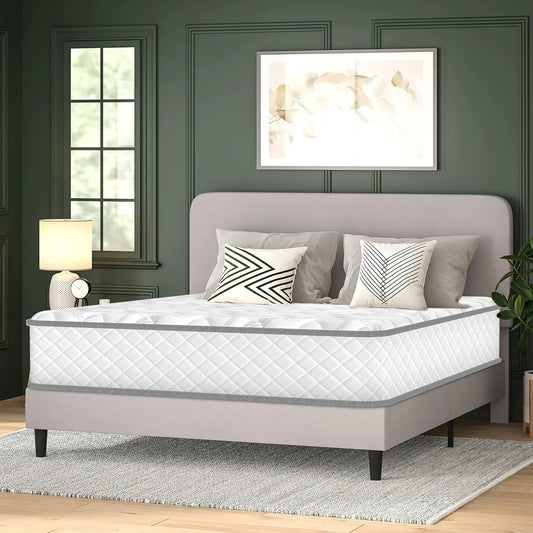 Matelas Confort 140x190 cm - Mousse à Mémoire et Latex Bleu - Soutien Ergonomique 10 Zones - Fermeté Moyenne - Certifié Oeko-Tex - Hypoallergénique - Sommeil Paisible