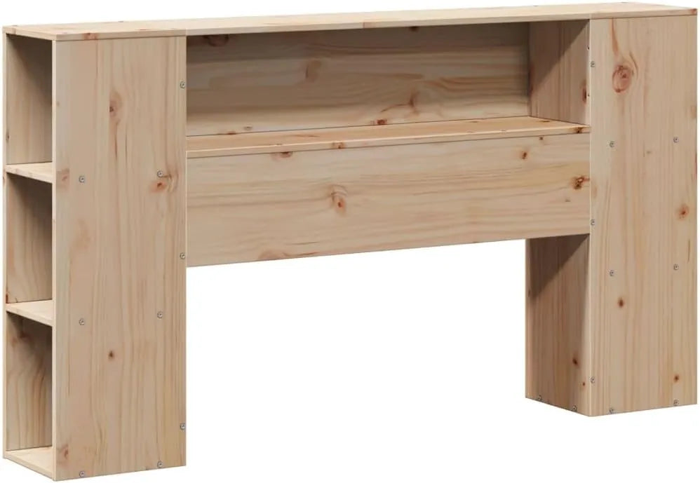 Tête de lit en bois de pin massif avec rangements 160 cm