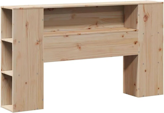 Tête de lit en bois de pin massif avec rangements 160 cm