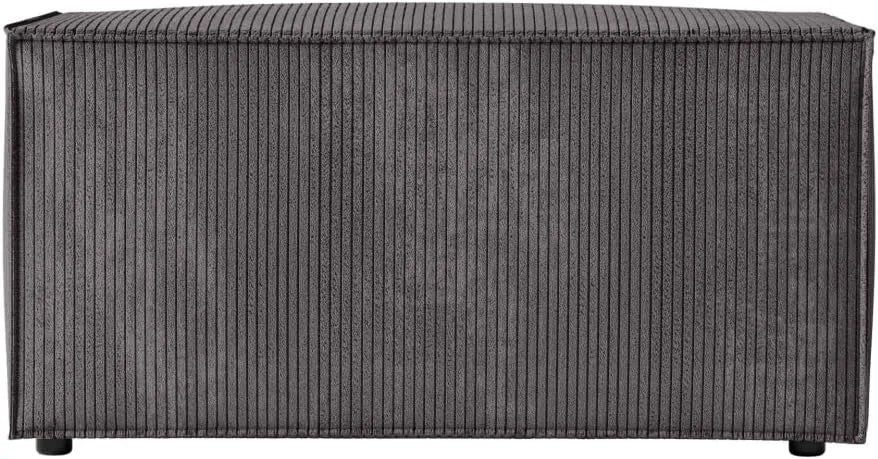 Pouf Velours Côtelé Anthracite - LOUNGITUDE