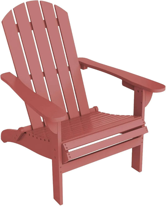 Chaise Adirondack en Acacia avec Accoudoirs, Coloris Terracotta - KERINA