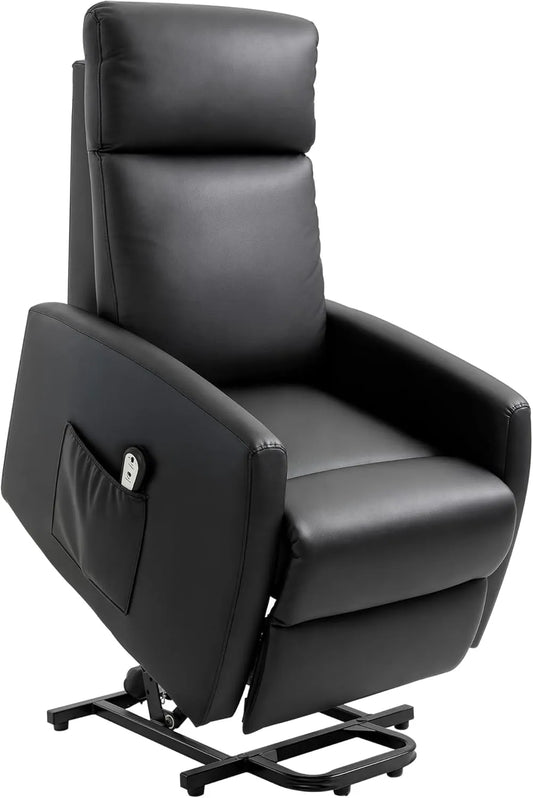 Fauteuil Relaxation Électrique Inclinable avec Repose-Pied et Télécommande, Revêtement Noir