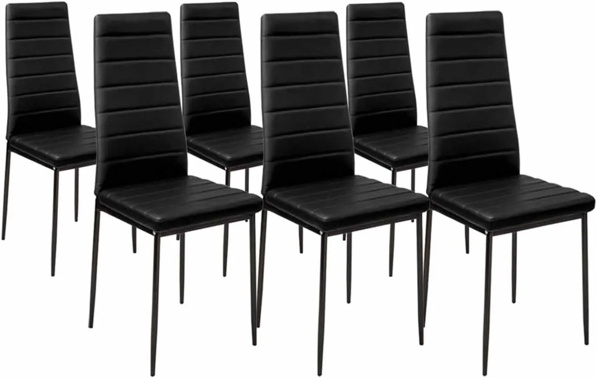 Set de 6 Chaises Noires Romane pour Salle à Manger
