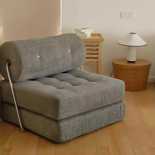 Canapé-Lit Convertible Pliant en Gris, Idéal pour Salon, Appartement et Bureau - Dimensions 84x83x68cm