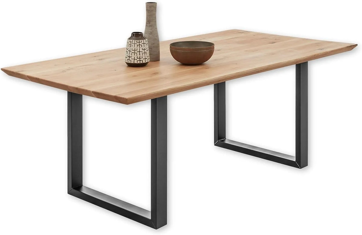 Table de Salle à Manger en Chêne avec Structure Métallique - 200 x 100 cm
