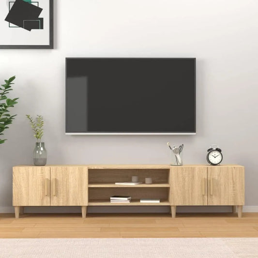Buffet TV en Chêne Sonoma 180 cm, Rangements Pratiques, Design Contemporain pour Salon