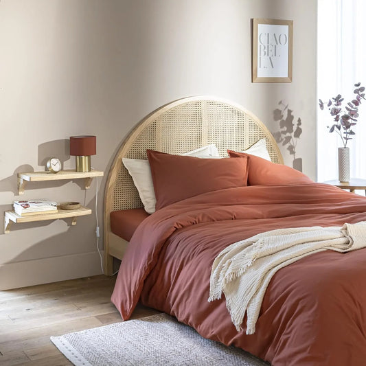 Tête de lit arrondie en cannage et pin massif 160 cm - Anna