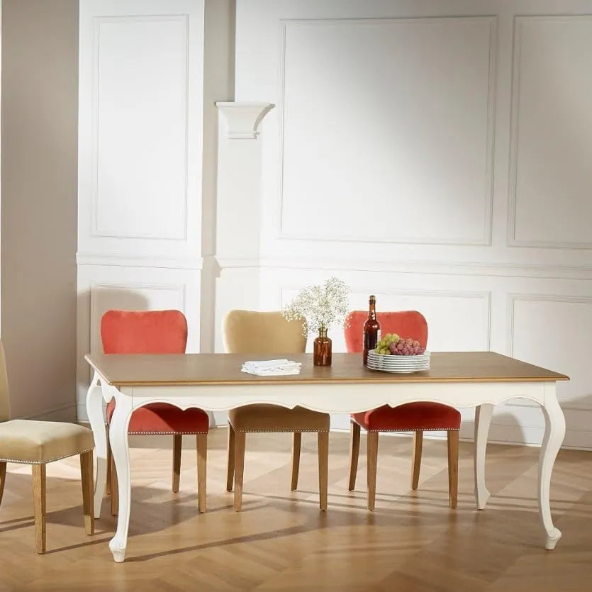 Table à Manger Rectangulaire en Chêne pour 8 à 10 Personnes - Blanche