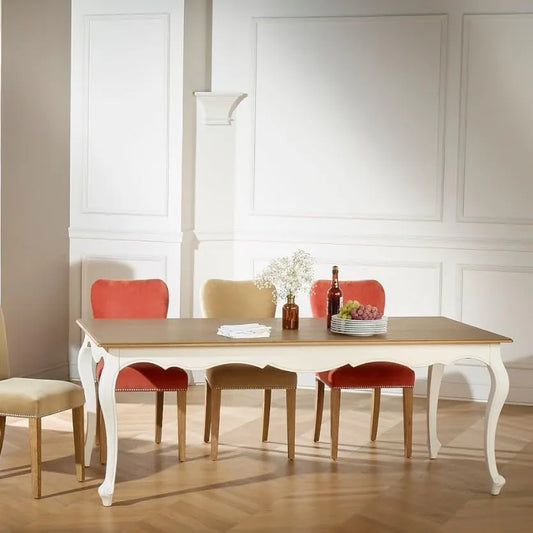 Table à Manger Rectangulaire en Chêne pour 8 à 10 Personnes - Blanche