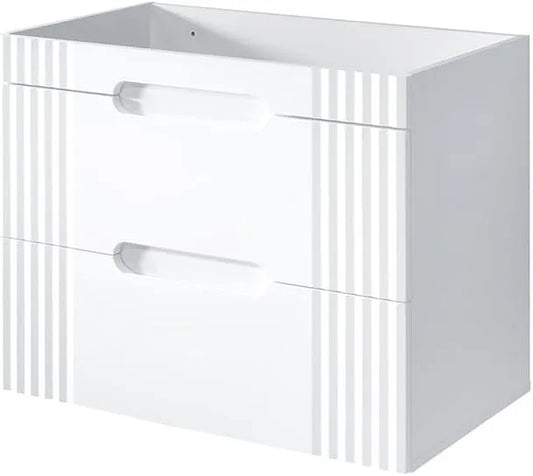 Meuble de Salle de Bain en Bois - 80cm x 46cm x 62cm - Blanc Océanique