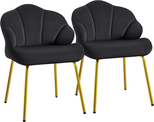 Fauteuil Coquillage en Velours, Design Moderne avec Pieds Métal Doré, Confort et Élégance