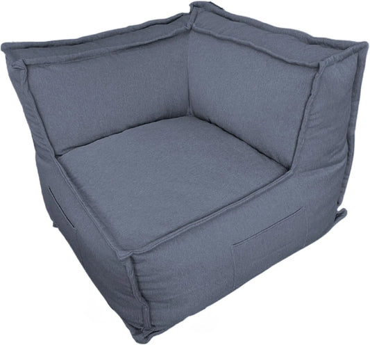 Bananair - Pouf de Salon Confortable en Mousse - Coussin Moelleux pour Chambre - Fauteuil d'Angle Élégant Sans Ossature (Gris Foncé)